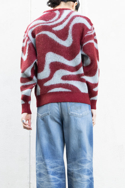 【TAUPE】"MARBLE MOHAIR CREW KNIT"